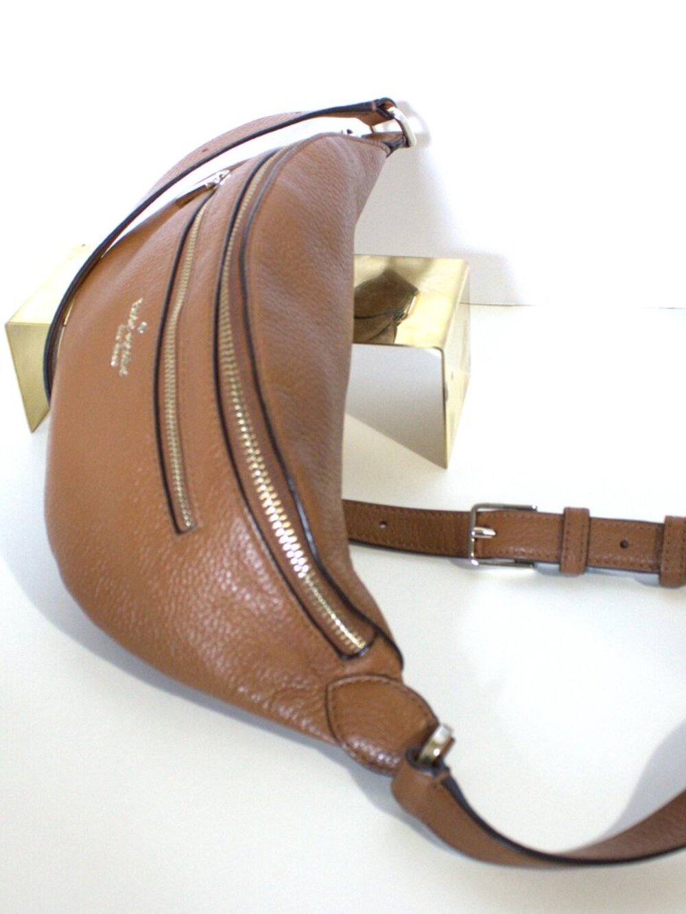 Kate Spade Leila Belt Bag/Fanny Pack, Warm Gingerbread Pebbled Leather, G. Hardw - Picture 3 of 7